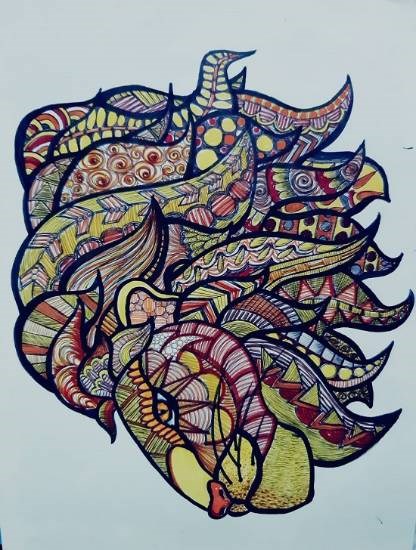 Lion, painting by Sujitha S P