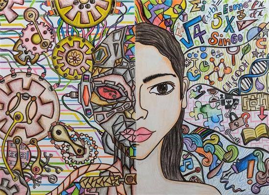 Artificial Intelligence, painting by Sujitha S P