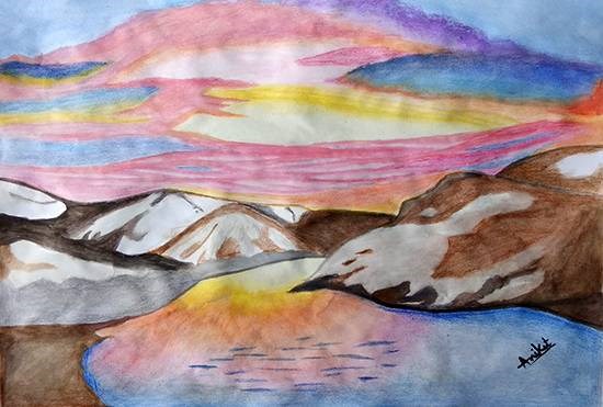 Sunset, painting by Aniket Vibhute