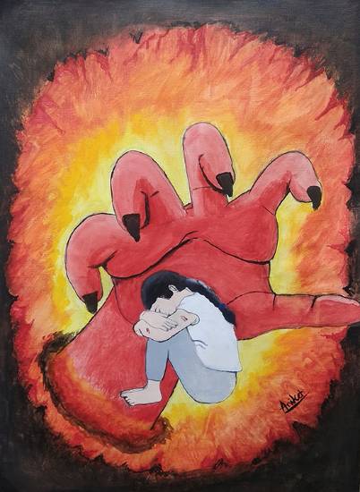 Painting  by Aniket Vibhute - Innocent Screams