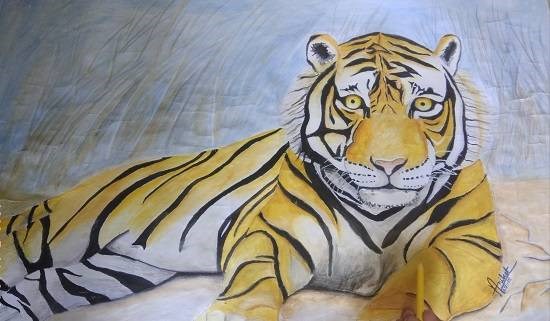 Indian Tiger, painting by Aniket Vibhute