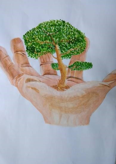 Save Trees, painting by Aniket Vibhute