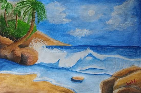 Seashor, painting by Aniket Vibhute
