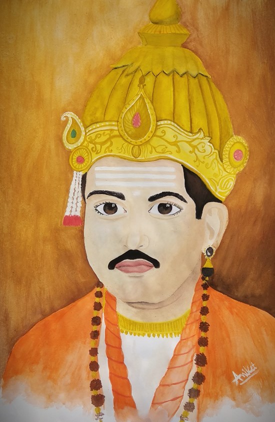 Mahatma Basweshwar, painting by Aniket Vibhute