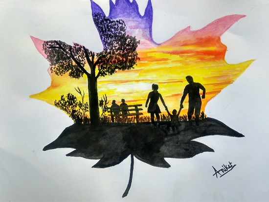 Father and Mother Love, painting by Aniket Vibhute
