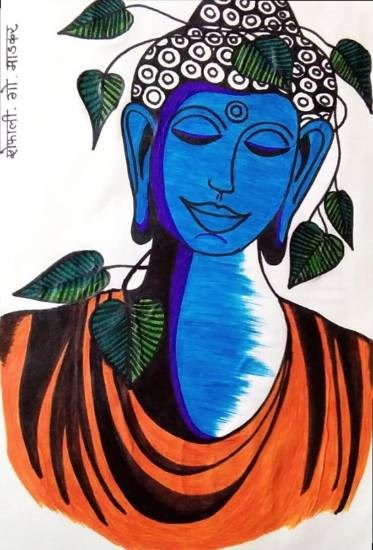 Gautam Buddha, painting by Shefali Gopinath Madkar