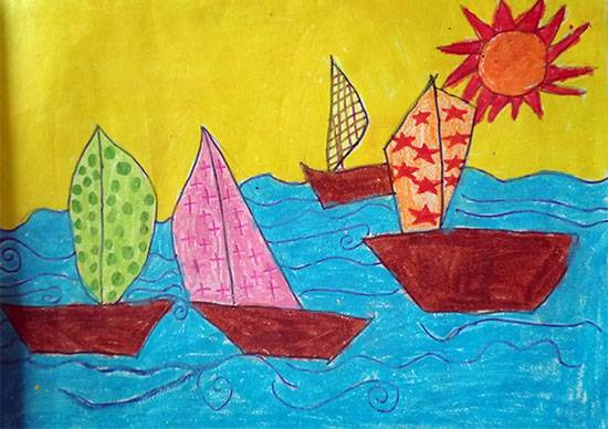 Painting  by Neel Kirtane - Boats
