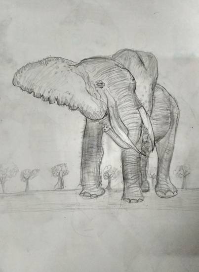 Painting  by Neel Kirtane - Elephant