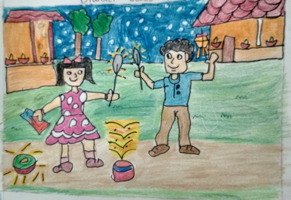 Painting  by Neel Kirtane - Diwali