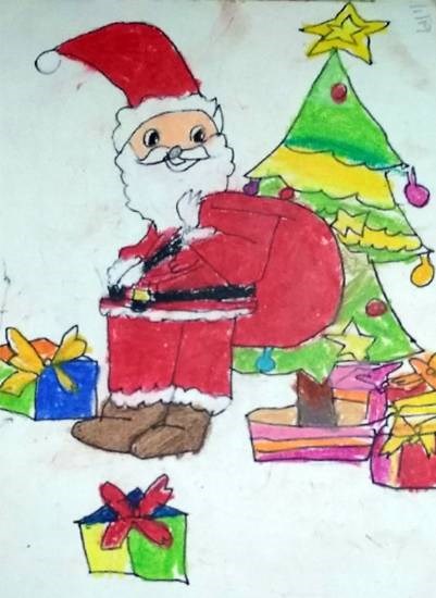 Santa Claus, painting by Neel Kirtane