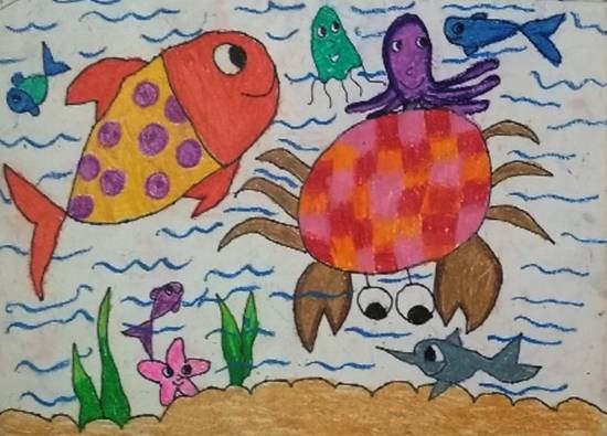 Water world, painting by Neel Kirtane