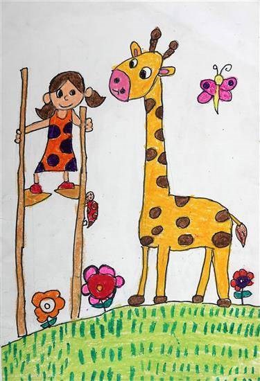 Giraffe, painting by Neel Kirtane