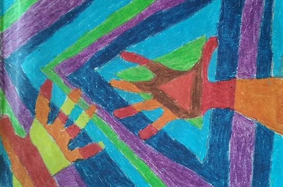 Hands, painting by Neel Kirtane