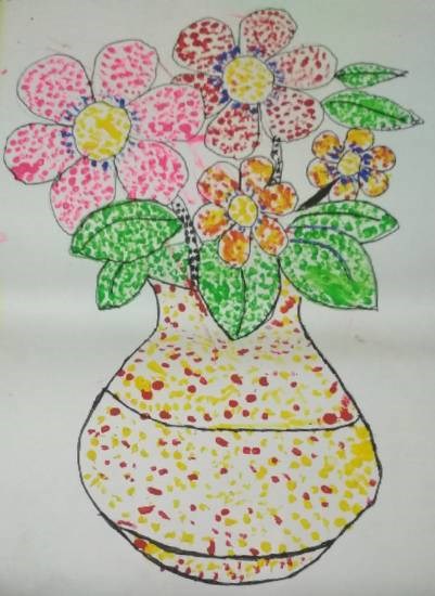 Flowerpot, painting by Neel Kirtane