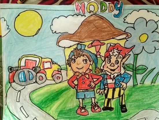 Noody cartoon, painting by Neel Kirtane