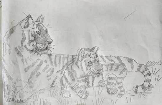 Tigers, painting by Neel Kirtane