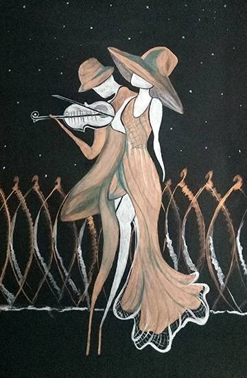 You Me and Music, painting by Sonali Pawar