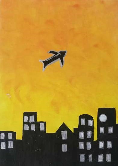 Yellow Sky, painting by Parv Jain