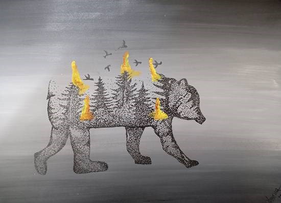 Today they are burning tomorrow we will -THE AMAZON, painting by APOORVA DWIVEDI