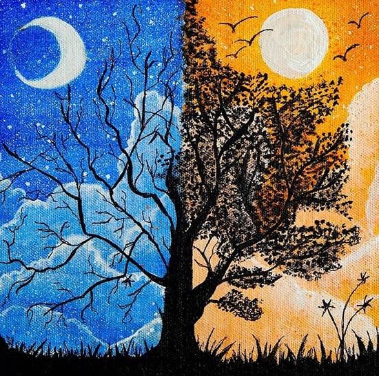 The Dual Nature, painting by Vishal Kumar Punia