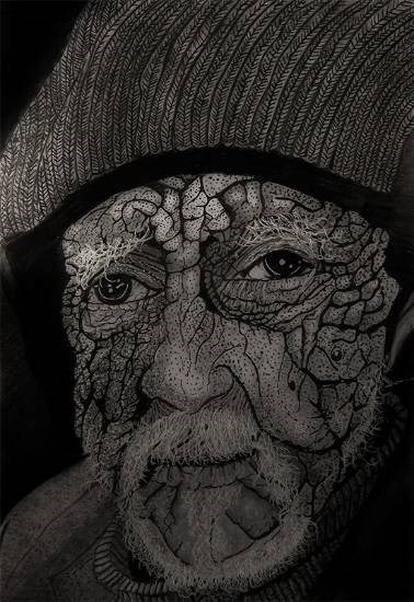 The Old Man, painting by Vishal Kumar Punia