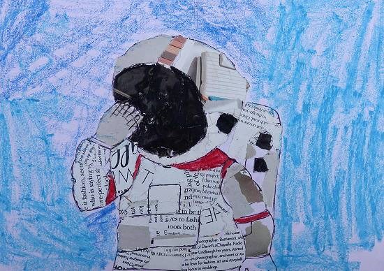 Astronaut, painting by Vilas Janu Pagi