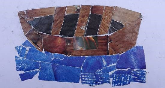 Boat, painting by Bhavesh Kisan Satwi