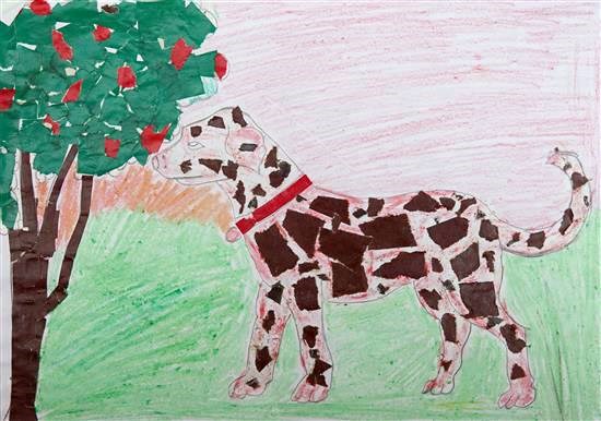 Dog, painting by Pinky Eshwan Naik