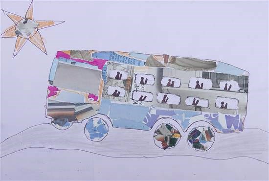 Bus, painting by Pramod Vijay Gimbhal