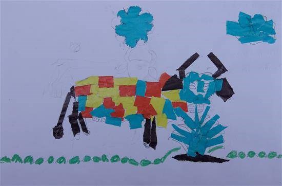 Cow, painting by Priya Shailesh Parhad