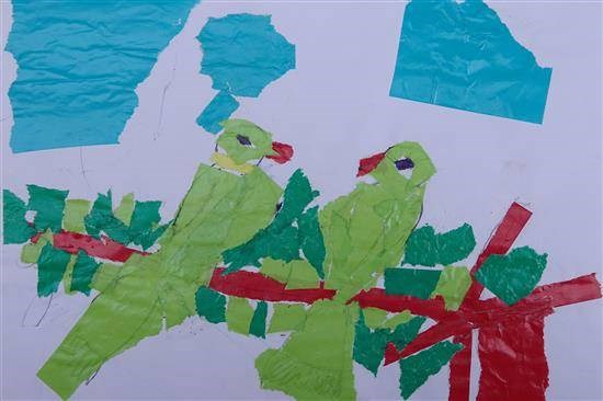 Couple of Parrots, painting by Akhil Ashok Parhad
