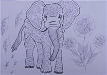 Painting  by Mohini Ramu Raut - An Elephant
