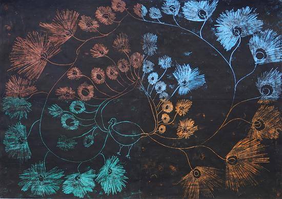 Painting  by Ruchita Vijay Gavit - Colorful Peacock