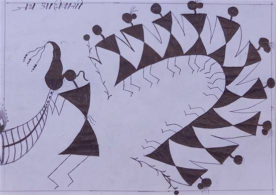 Painting  by Dainat Suresh Gond - Warli art
