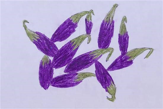 Brinjal, painting by Pooja Raghunath Dheerkuda