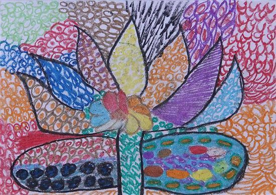 Colorful lotus, painting by Harshada Pramod Zhade