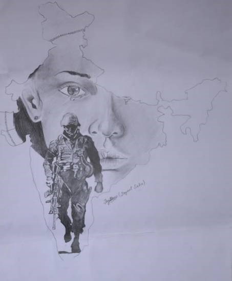 The Indian Army, painting by Jayant Saha