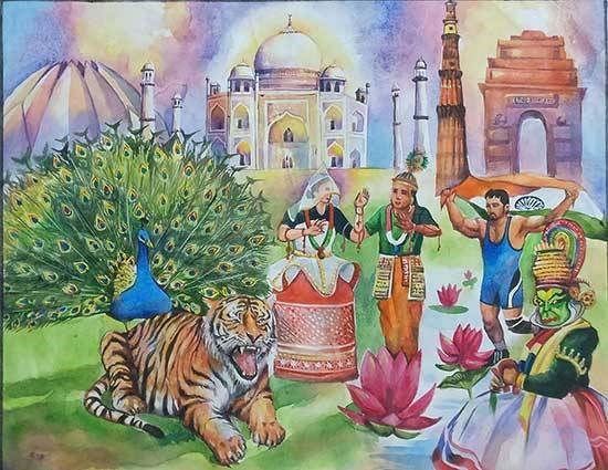 Heritage & culture of different states of India, painting by Daulas Lambamayum