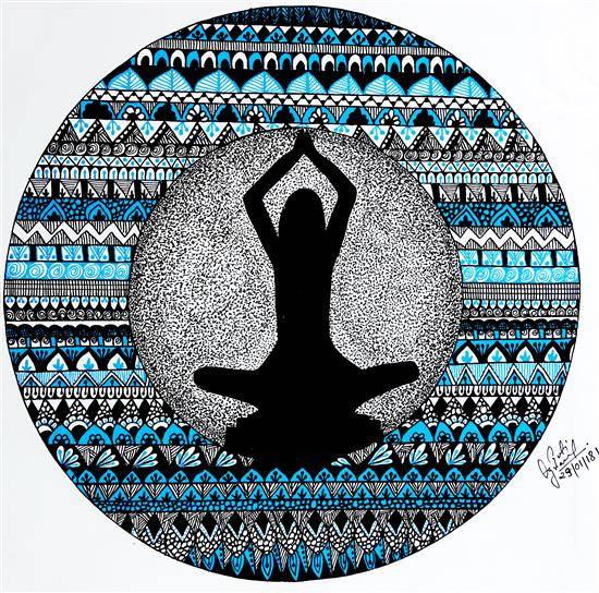 Painting  by Jyoti Agrawal - Yoga Mandala
