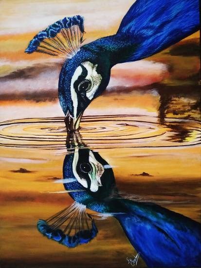 The Reflection, painting by Deeksha Chauhan