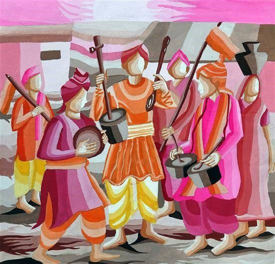 Indian Festival, painting by Akash Waghmare
