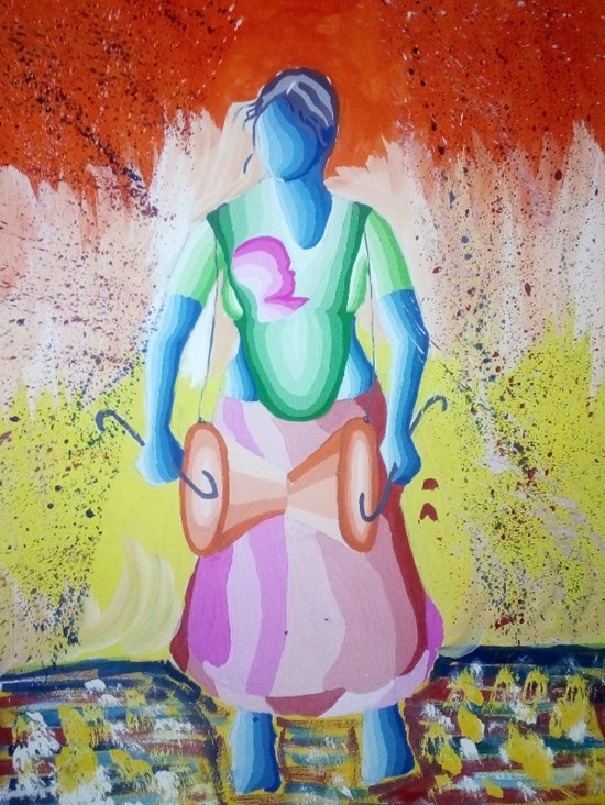 Mother, painting by Akash Waghmare