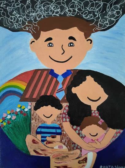 Painting  by Rabia Naaz - The head of the family