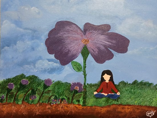 NATURE IS PEACE OF MIND, painting by Rabia Asad