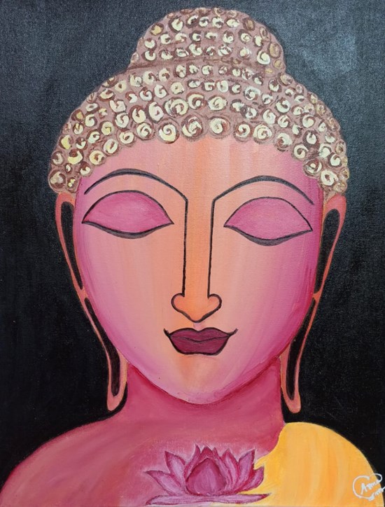 BUDDHA PEACE OF MIND, painting by Rabia Naaz