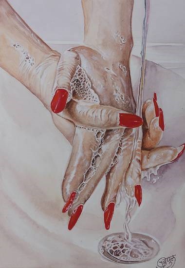 Clean you hands, painting by Vipul Shete