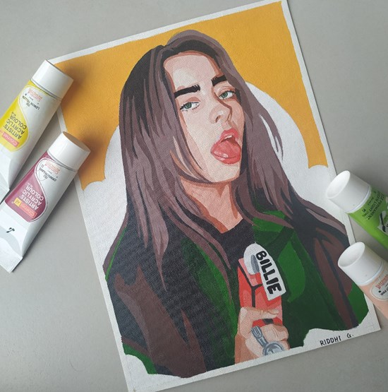 Billie Eilish, painting by Riddhi Gadodia