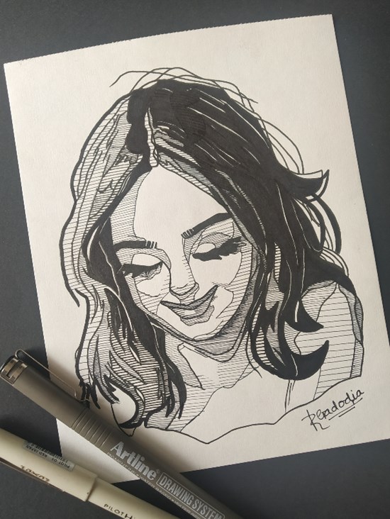 Girl, painting by Riddhi Gadodia