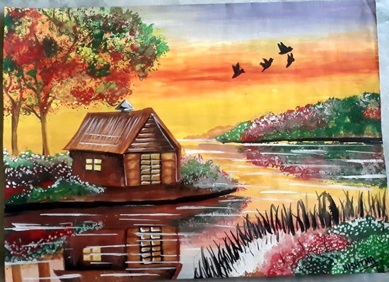 Reflections of the Sky, painting by Nishtha Sharma