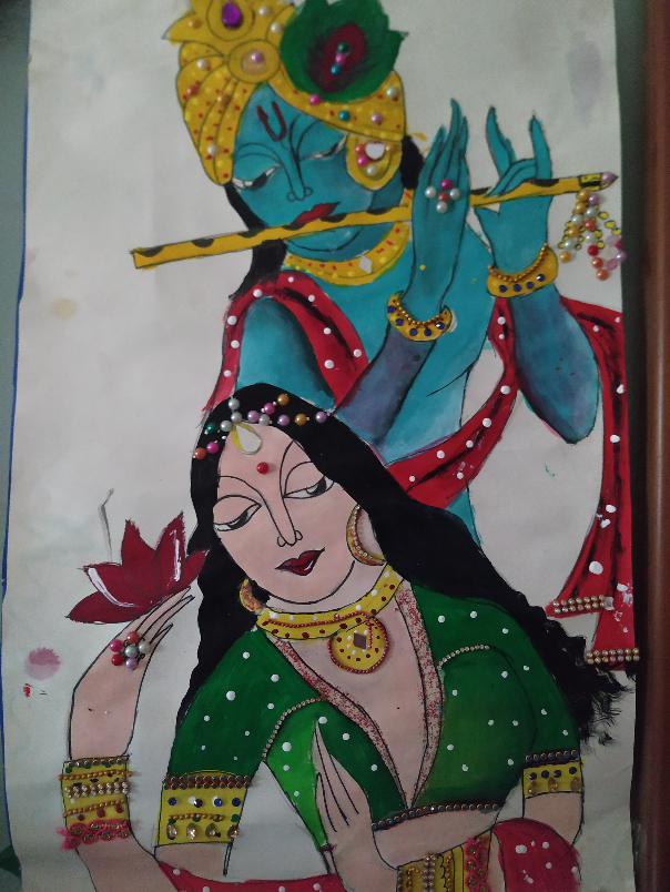 Painting  by Mahathi Shanagala - Radha Krishna